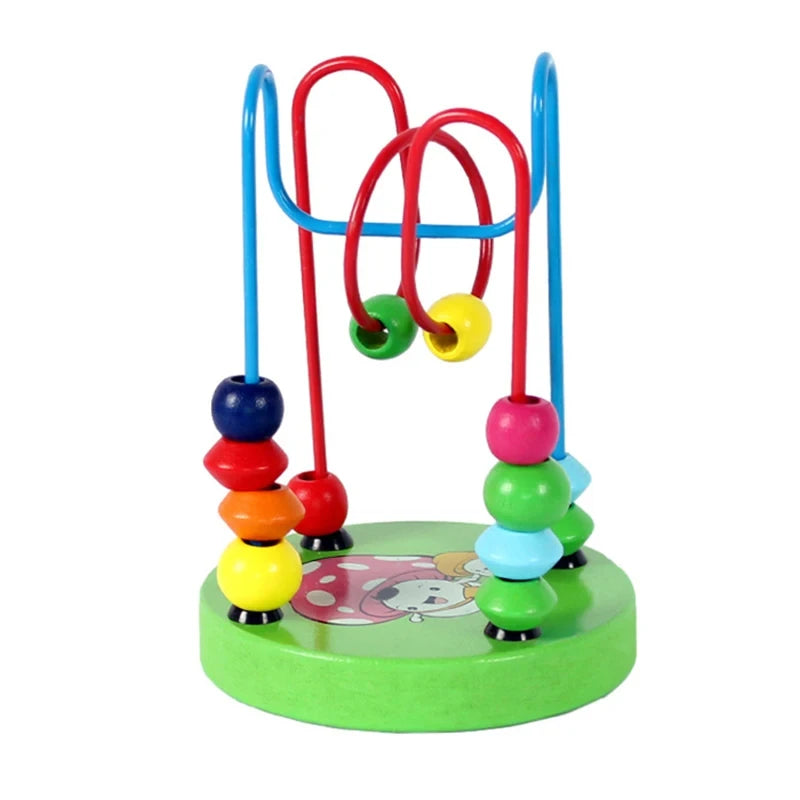 Montessori Baby Toys Wooden Roller Coaster Bead Maze Abacus Math Toys Toddler Early Educational Toys for 1 2 3 Years Kids Gifts