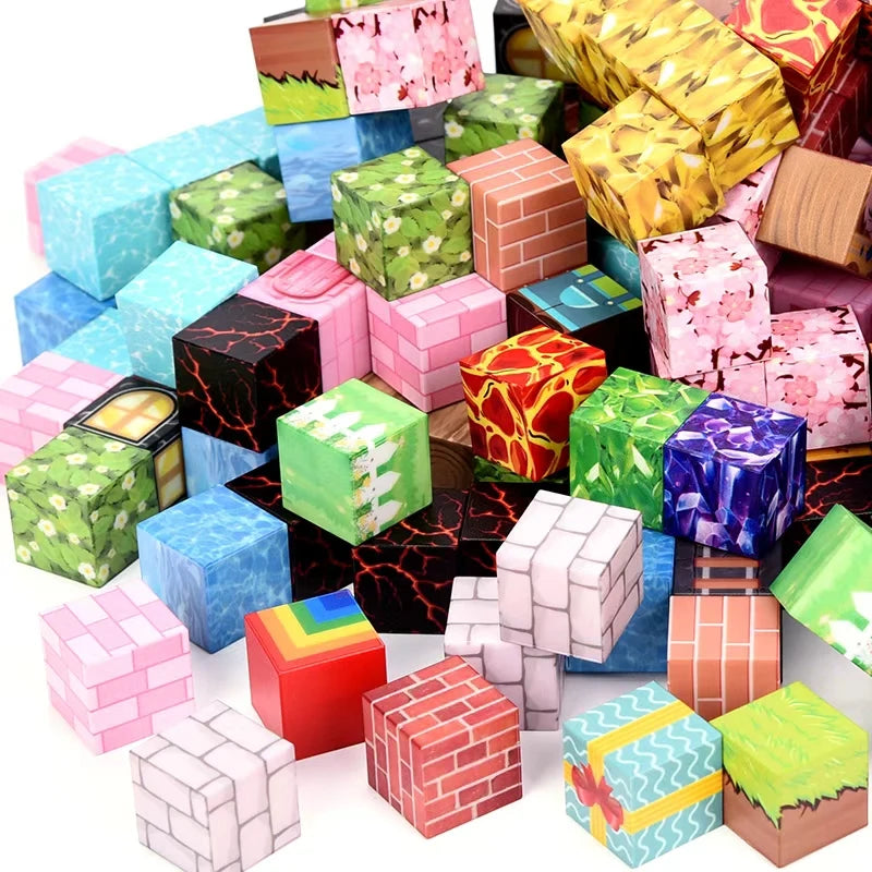 1pc Random 100-PCS 2025 Magnetic Blocks. Vivid colors, free building for STEM-building-play skills. A quality holiday gift.