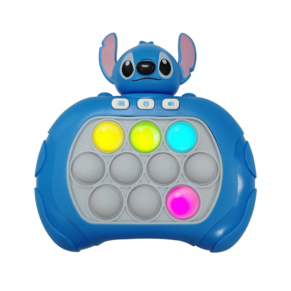 2025 New Lilo & Stitch Quick Push Game Pop Up Fidget Bubble Electronic Pop it Pro Game Light AntiStress Toys For Adult Kids Gift
