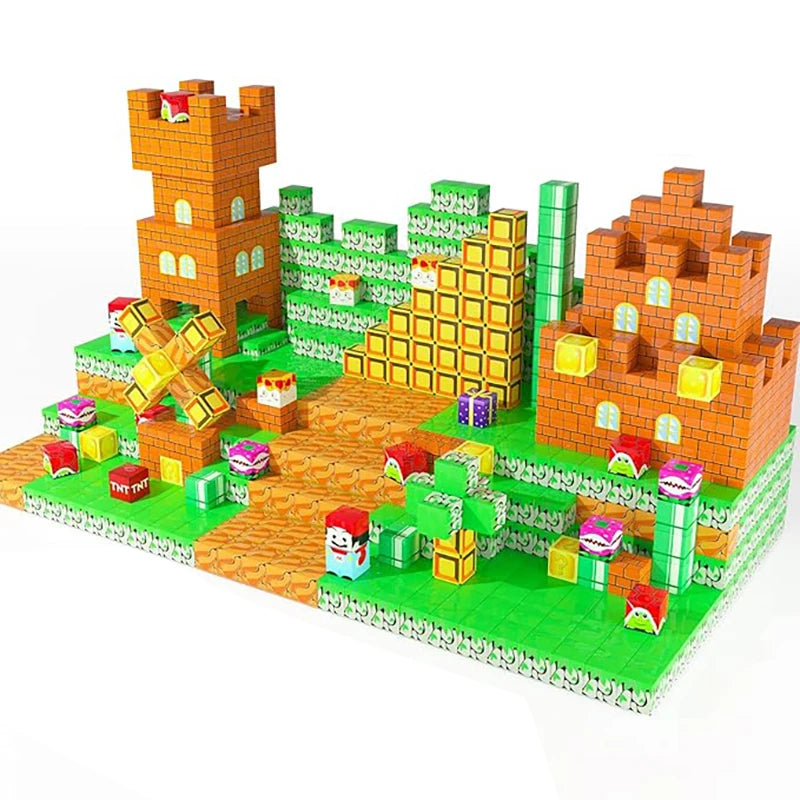 1pc Random 100-PCS 2025 Magnetic Blocks. Vivid colors, free building for STEM-building-play skills. A quality holiday gift.