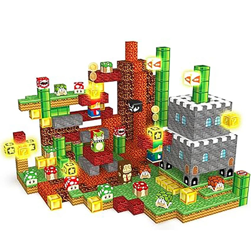 1pc Random 100-PCS 2025 Magnetic Blocks. Vivid colors, free building for STEM-building-play skills. A quality holiday gift.