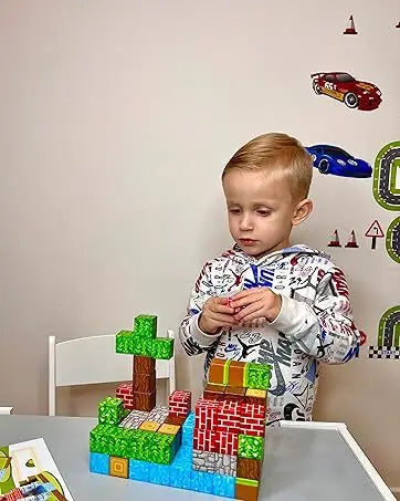 100pcs Magnetic Blocks Mine World Magnetic construction set For Girl Children toys Age 3+ DIY Stem Montessori Sensory Toy