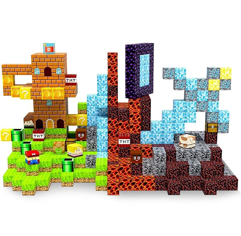 1pc Random 100-PCS 2025 Magnetic Blocks. Vivid colors, free building for STEM-building-play skills. A quality holiday gift.