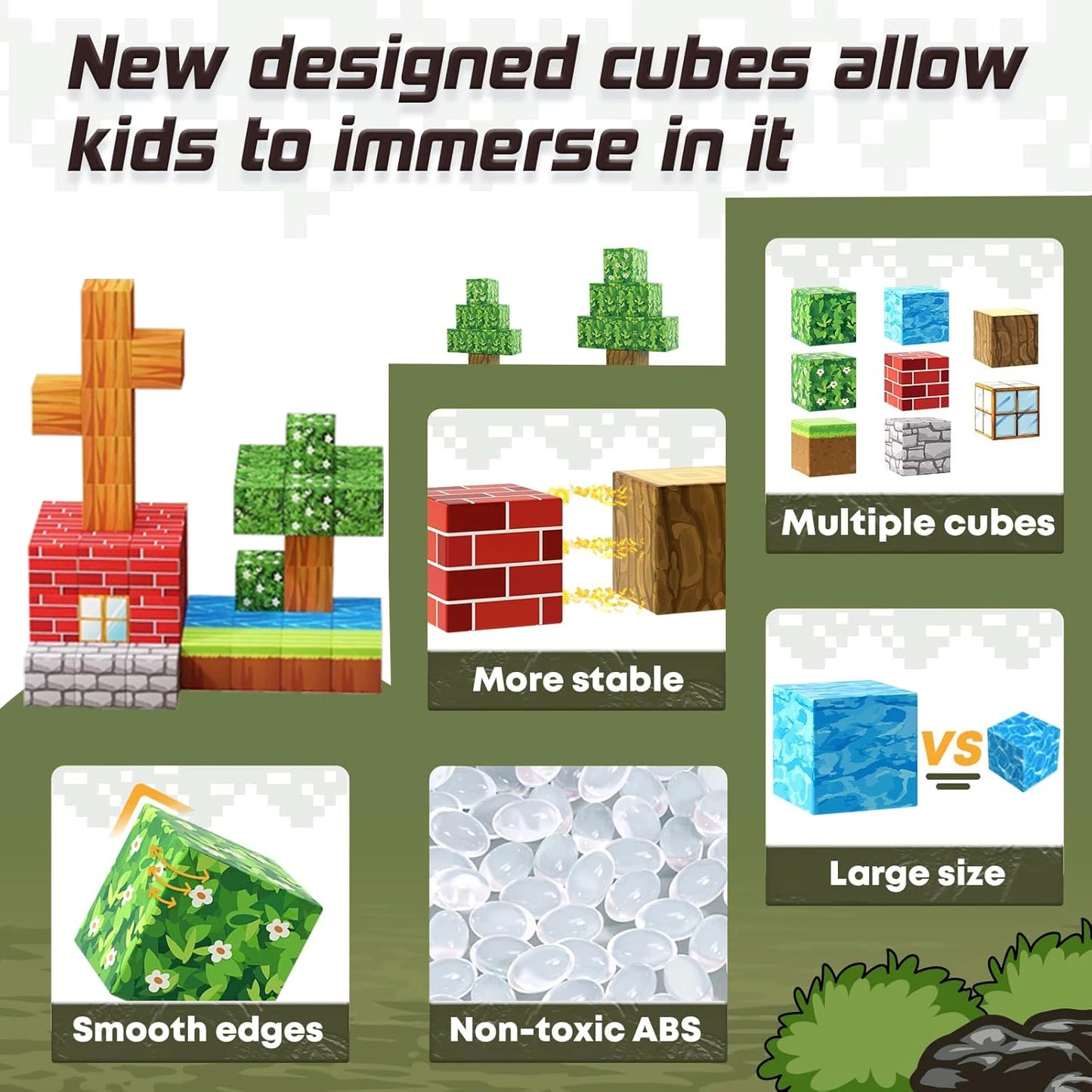 Magnetic Blocks Kids Building Toys, Game-Based Build MagWonder with Magnet Construction Toys, Upgraded STEM Sensory Gift for Kid