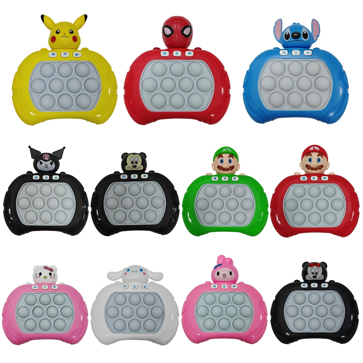 2025 New Lilo & Stitch Quick Push Game Pop Up Fidget Bubble Electronic Pop it Pro Game Light AntiStress Toys For Adult Kids Gift