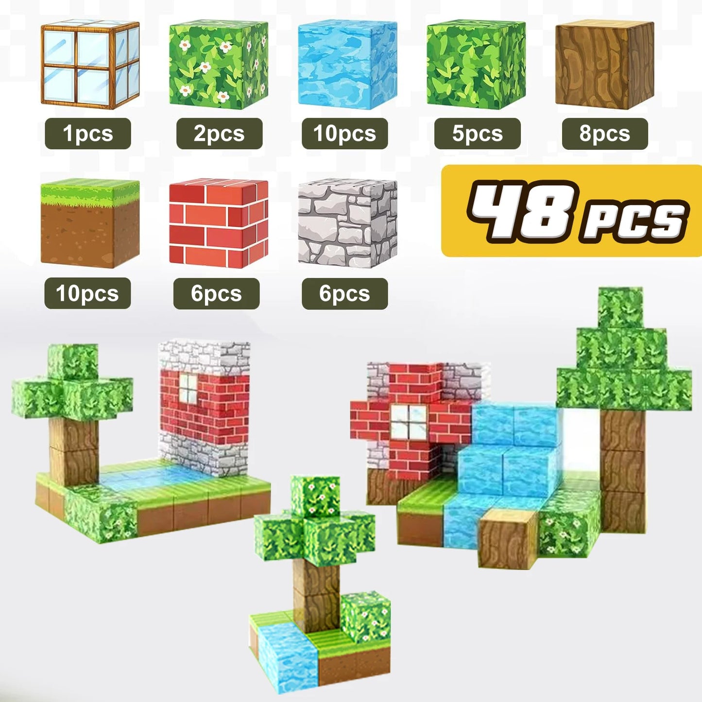 Magnetic Blocks Kids Building Toys, Game-Based Build MagWonder with Magnet Construction Toys, Upgraded STEM Sensory Gift for Kid