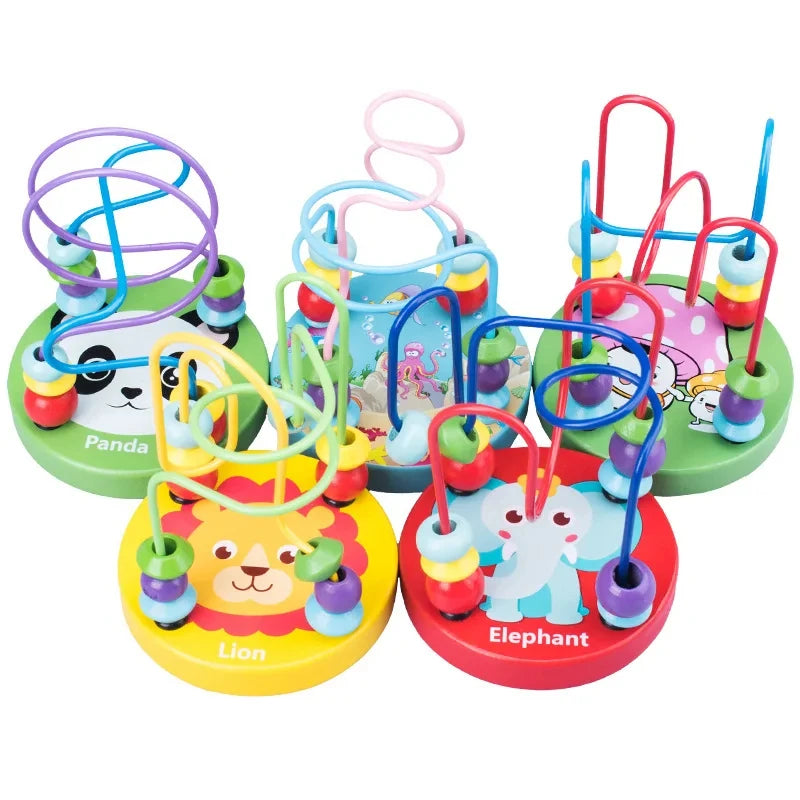 Montessori Baby Toys Wooden Roller Coaster Bead Maze Abacus Math Toys Toddler Early Educational Toys for 1 2 3 Years Kids Gifts