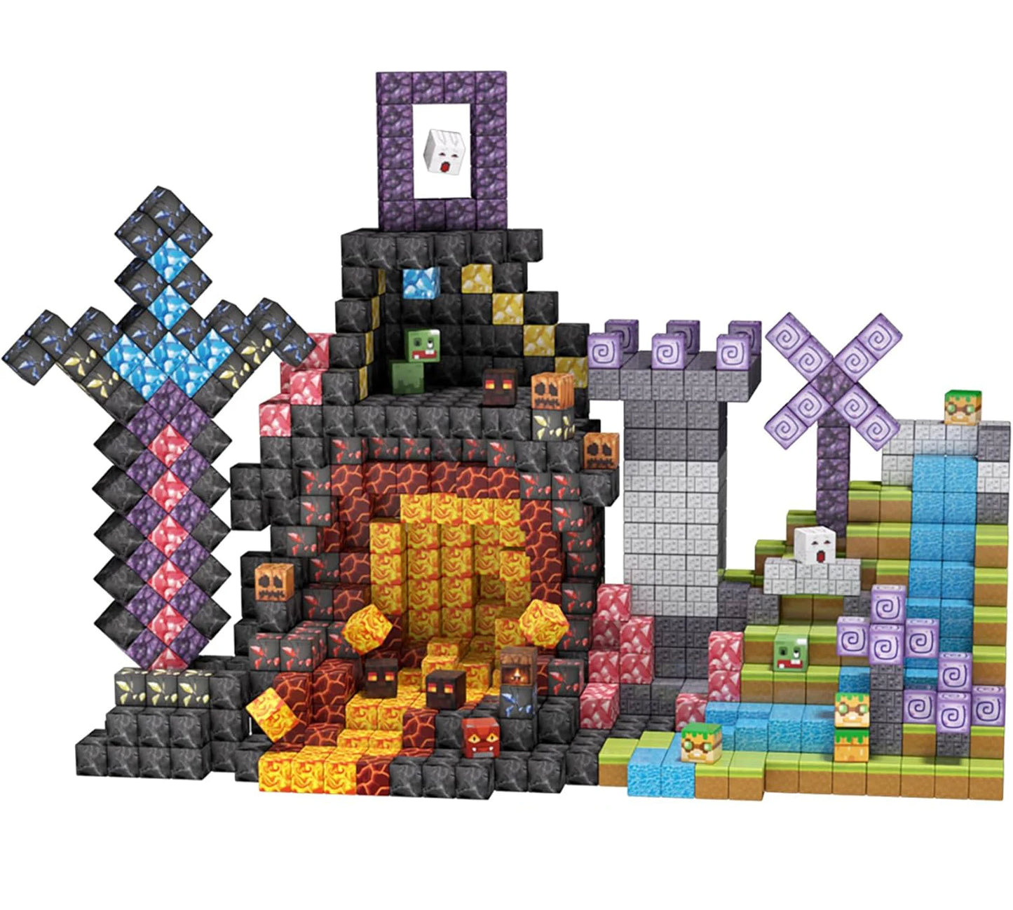 1pc Random 100-PCS 2025 Magnetic Blocks. Vivid colors, free building for STEM-building-play skills. A quality holiday gift.