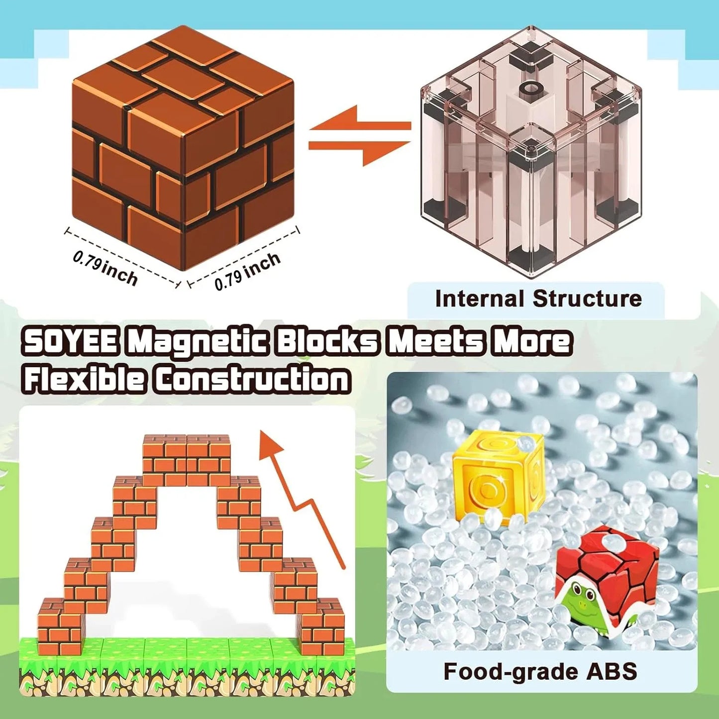 100pcs Magnetic Blocks Mine World Magnetic construction set For Girl Children toys Age 3+ DIY Stem Montessori Sensory Toy