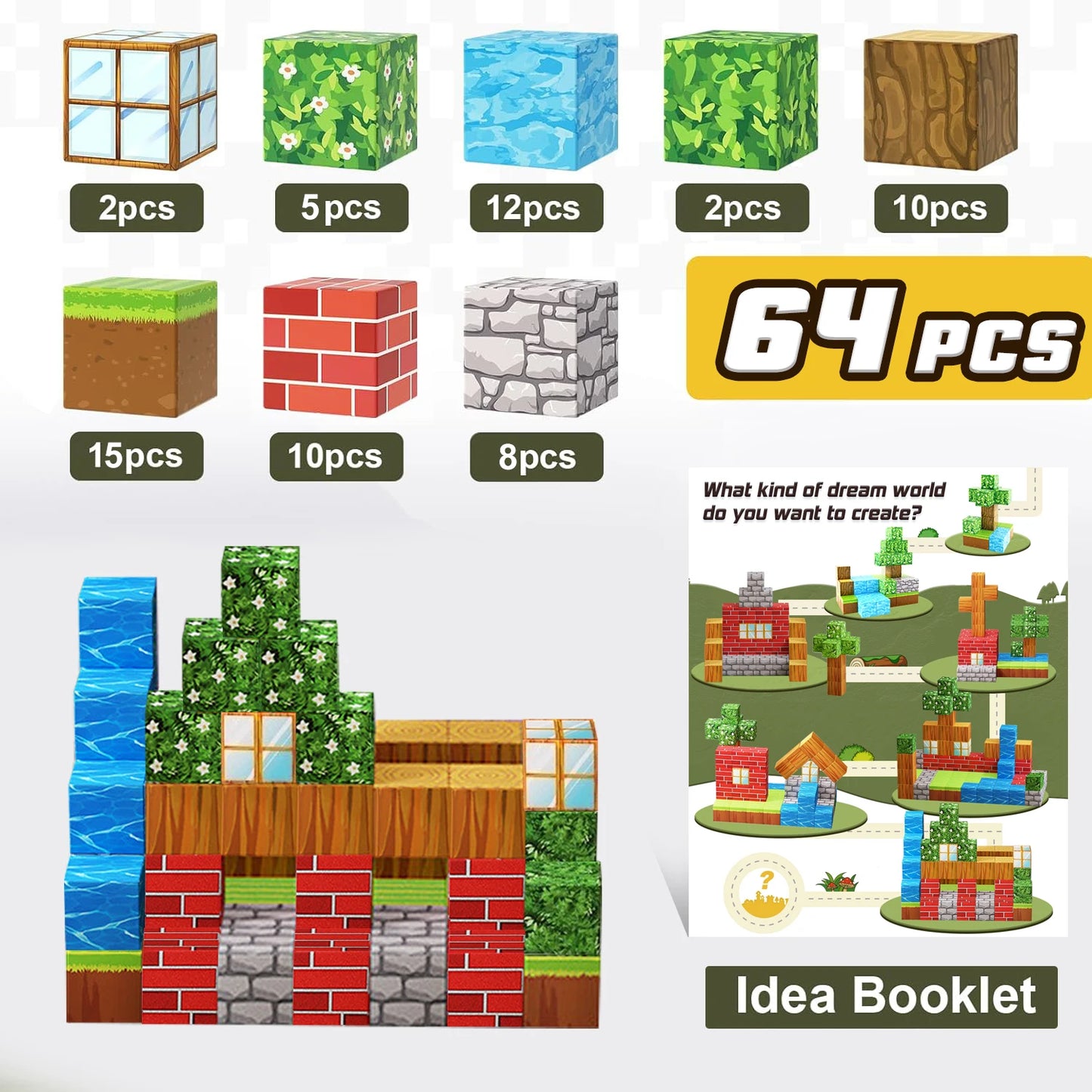 Magnetic Blocks Kids Building Toys, Game-Based Build MagWonder with Magnet Construction Toys, Upgraded STEM Sensory Gift for Kid