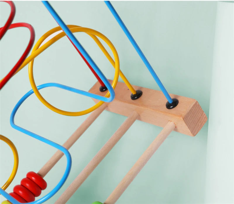 Montessori Baby Toys Wooden Roller Coaster Bead Maze Abacus Math Toys Toddler Early Educational Toys for 1 2 3 Years Kids Gifts
